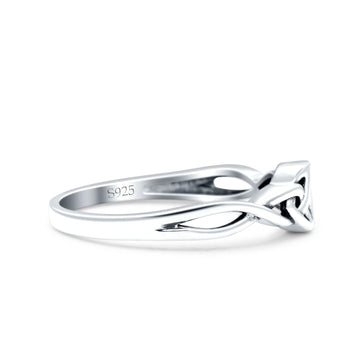 Celtic Oxidized Band Solid 925 Sterling Silver Thumb Ring (5mm)